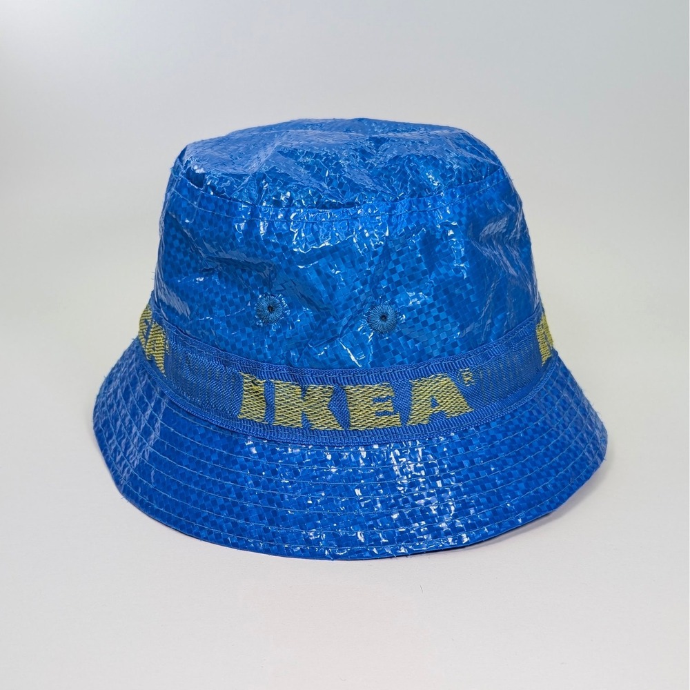IKEA KNORVA Bucket Hat Blue Frakta Bag Material Yellow Logo 504.473.38 Unisex